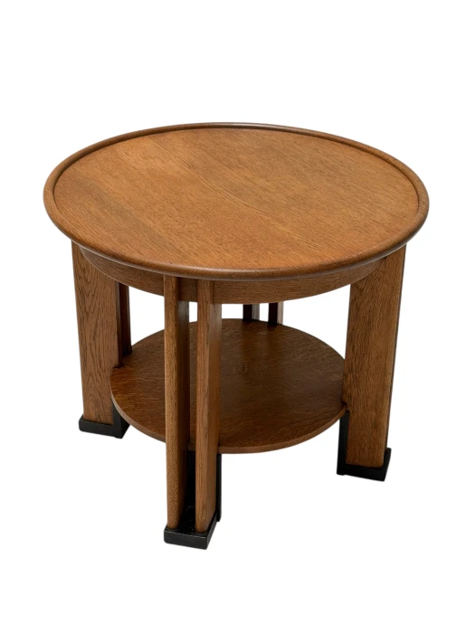 Art Deco Coffee Table by Jan Brunott, Solid Oak, Dutch Design, 1920s